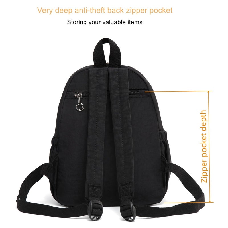 AOTIAN Mini Lightweight 11.8 Inch Backpack Durable Travel Hiking Women and Girls Small Daypack, 7 Liters Black - Image 3